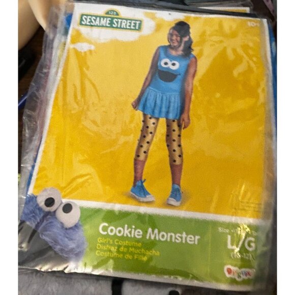 Disguise Sesame Street Cookie Monster Tween Classic Costume, Large/10-12 - Picture 2 of 3